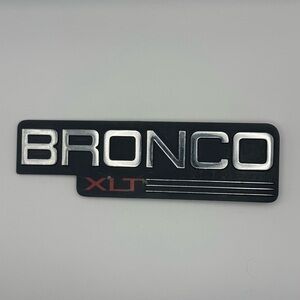 Vintage Ford Bronco XLT Emblem Badge OEM Late 1980s–Early 1990s